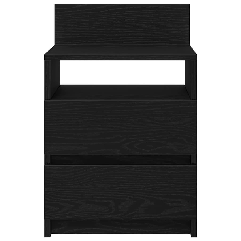 Noćni ormarići 2 kom s 2 ladice crne boje 40x33x60 cm