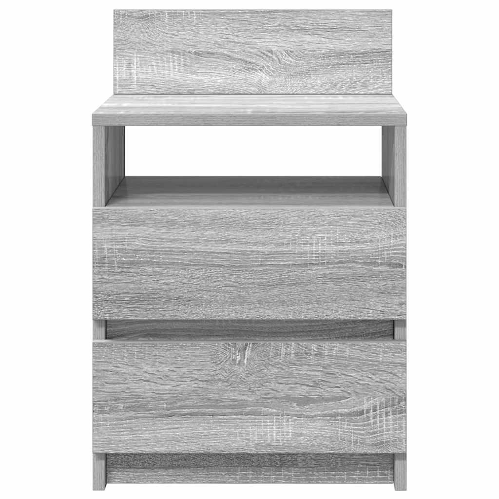 Noćni ormarići 2 kom s 2 ladice sivi Sonoma 40x33x60 cm