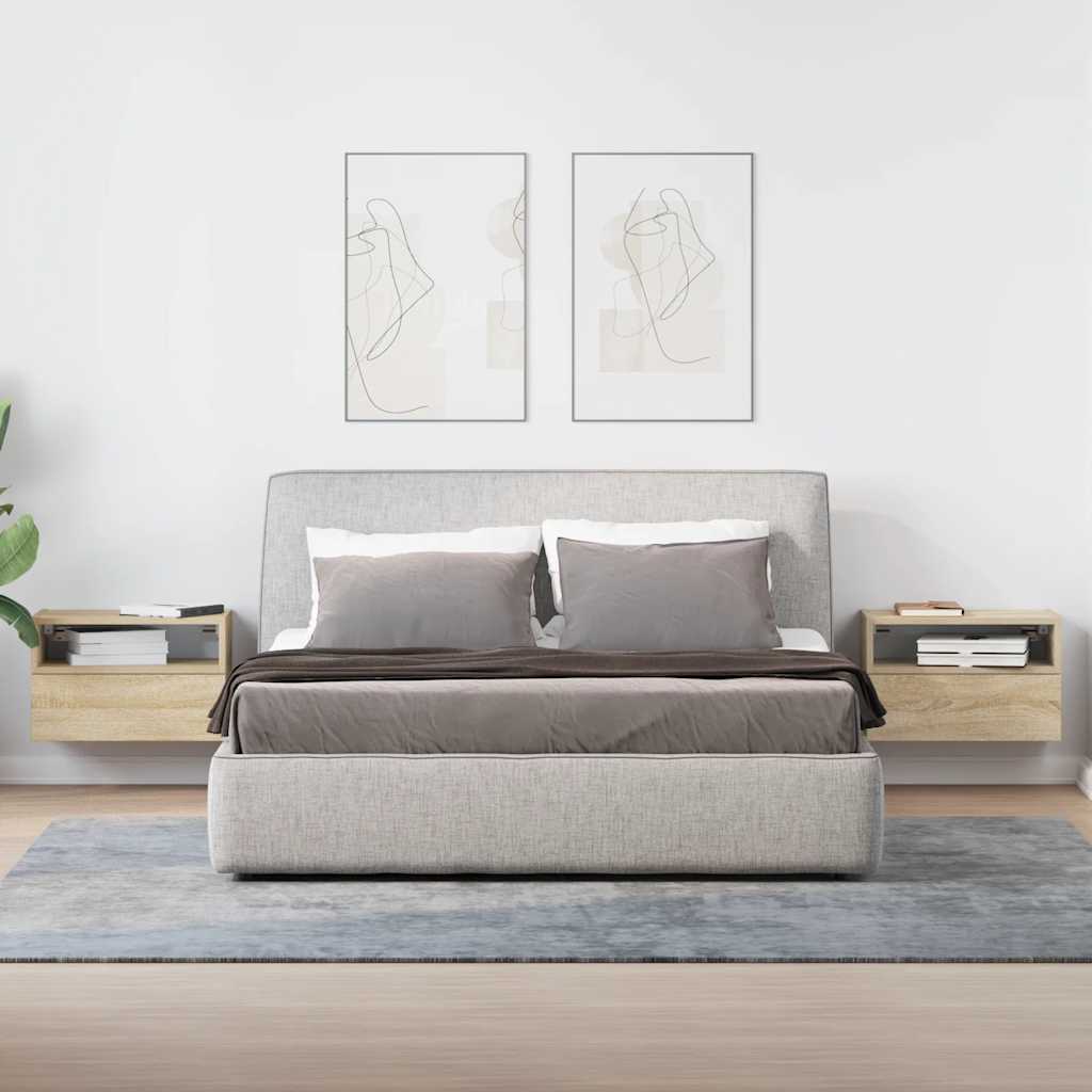Zidni noćni ormarići 2 kom sonoma hrast 45x26x28,5 cm