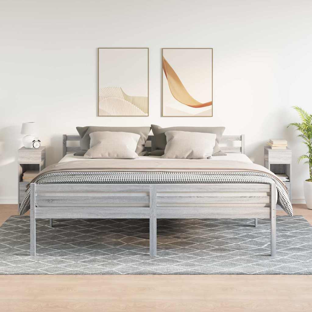 Noćni ormarići 2 kom s ladicama sivi Sonoma 25x31x66 cm
