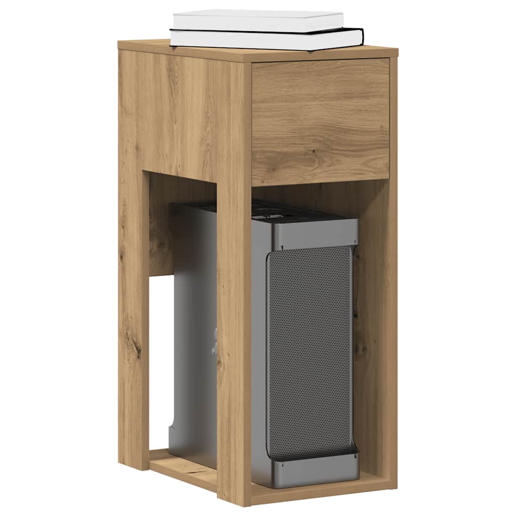 Tower stalak za računalo s ladicom boja hrasta 30x44x74 cm Smeđa