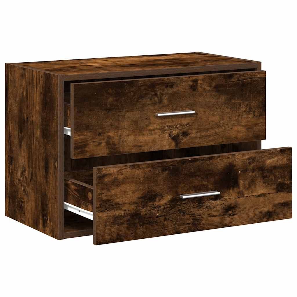 Ormarić s 2 ladice boja hrast 60x31x40 cm konstruirano drvo Smeđa