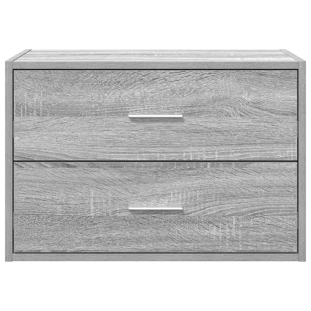 Ormarić s 2 ladice boja hrast 60x31x40 cm konstruirano drvo Siva