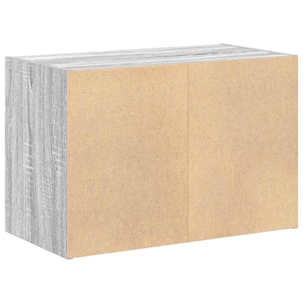 Ormarić s 2 ladice boja hrast 60x31x40 cm konstruirano drvo Siva