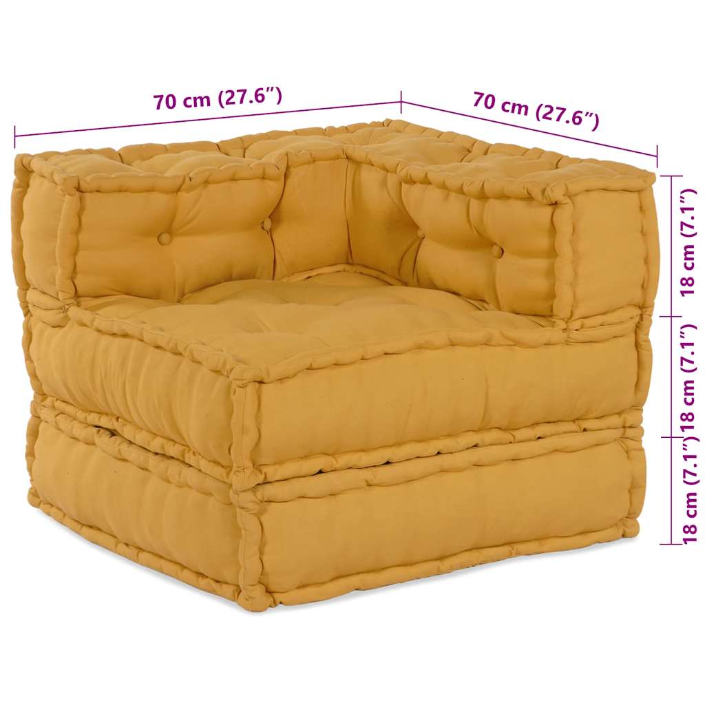 Modularna sofa žuta 70x70x54 tkanina