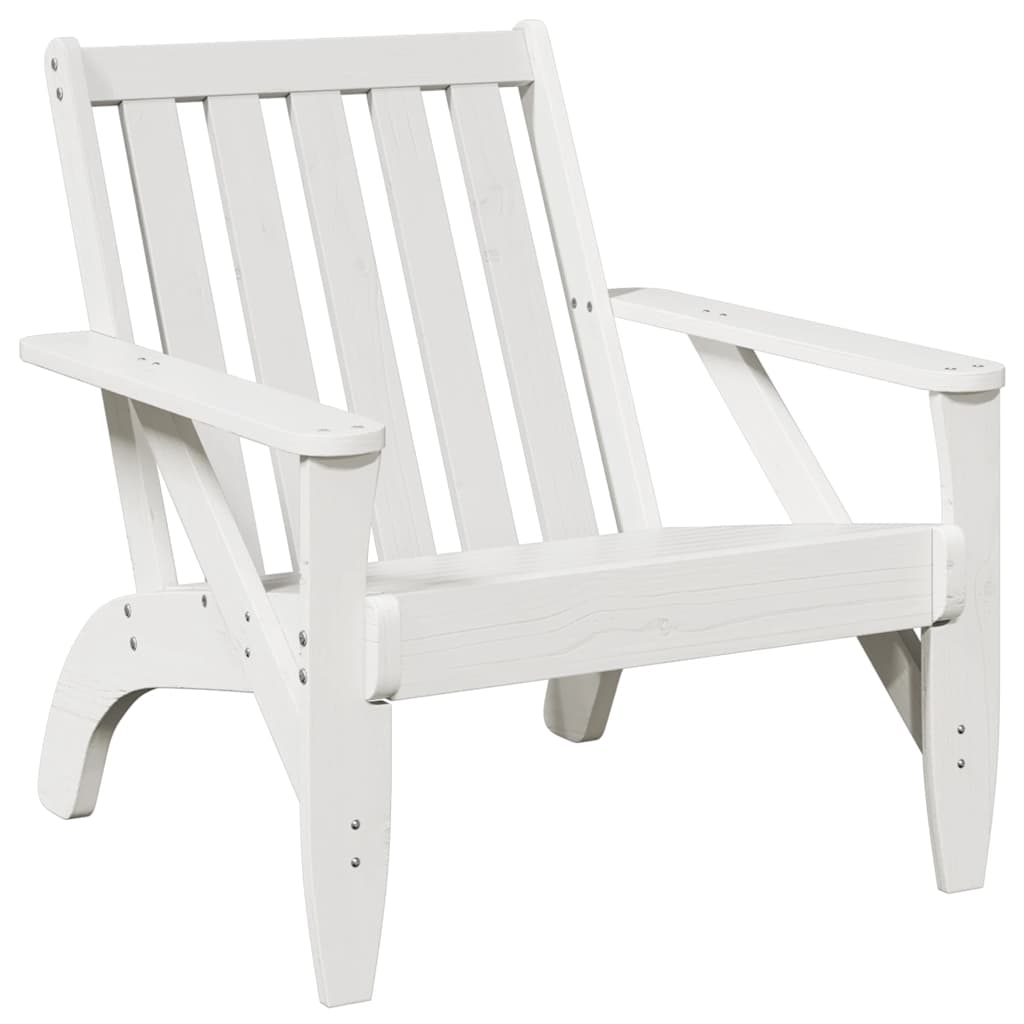 Vrtna stolica Adirondack bijela 75x77x77 cm od masivne borovine