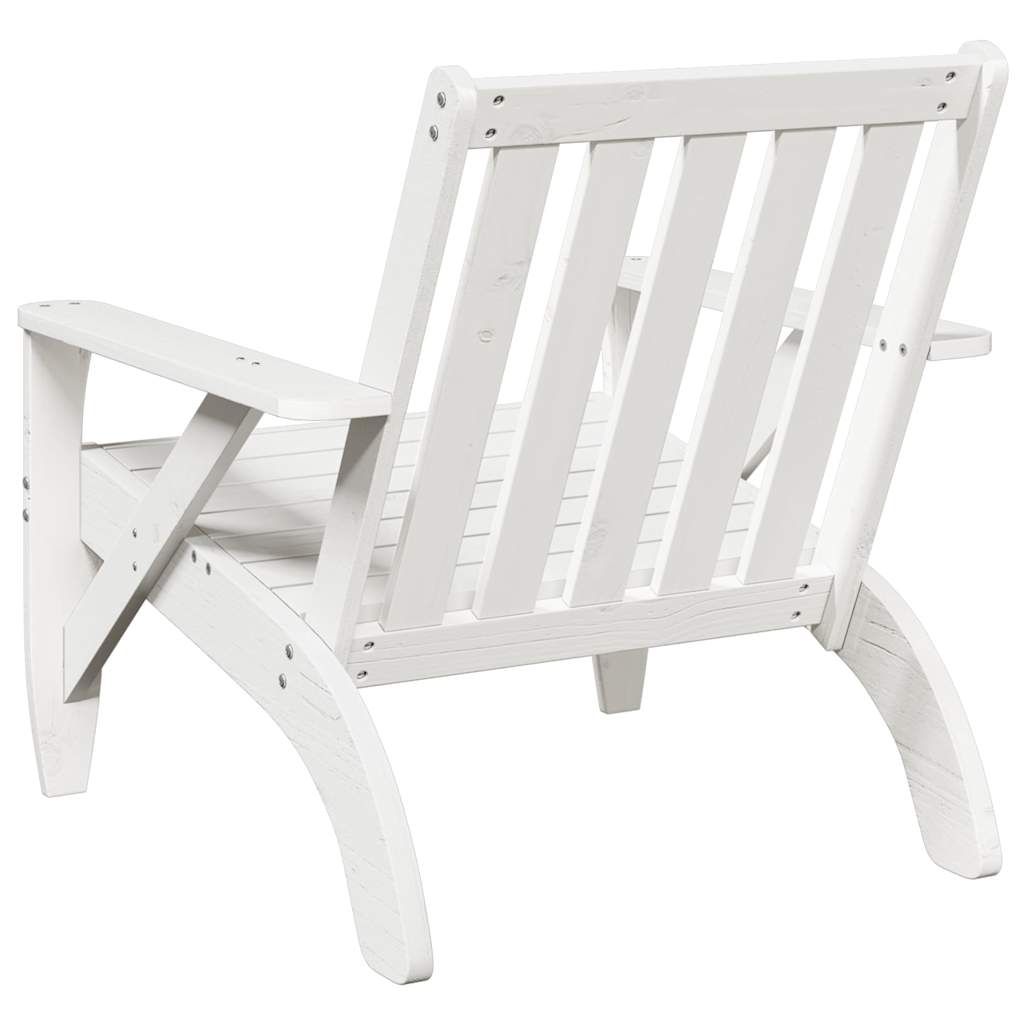 Vrtna stolica Adirondack bijela 75x77x77 cm od masivne borovine
