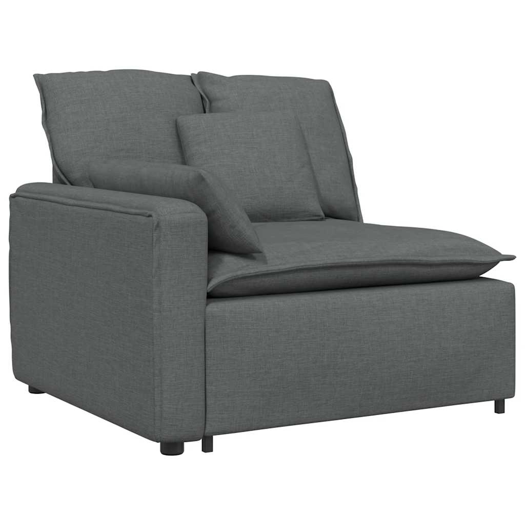 Modularna sofa s podnožjem i jastucima tamno siva