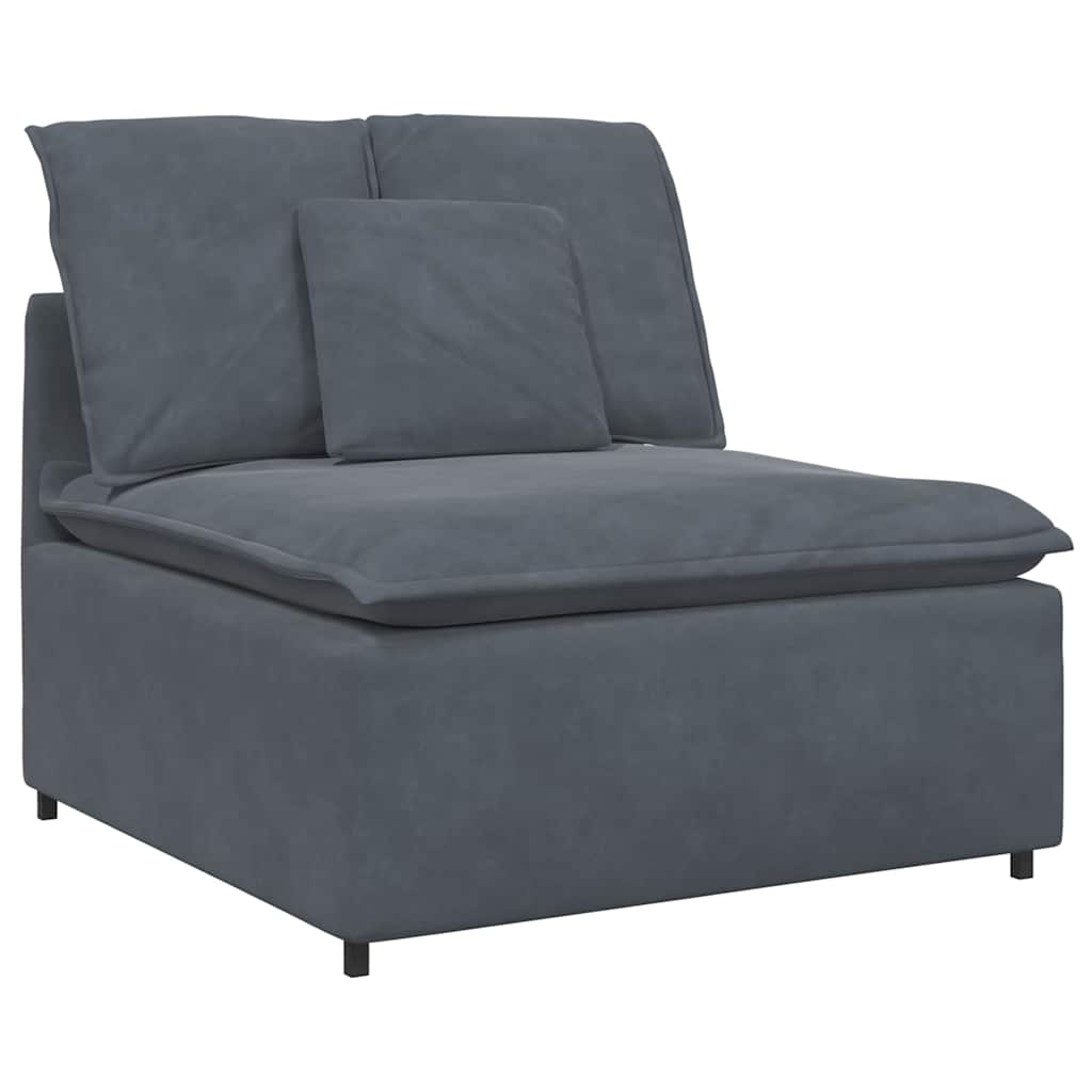 Modularna sofa s podnožjem i jastucima tamno siva