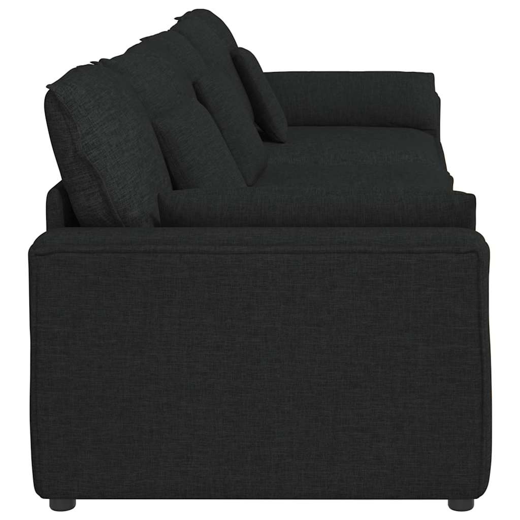Modularna sofa s jastucima crna