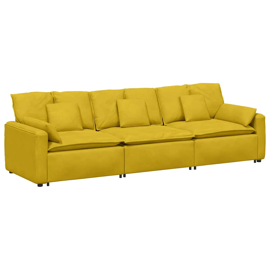 Modularna sofa s jastucima žuta