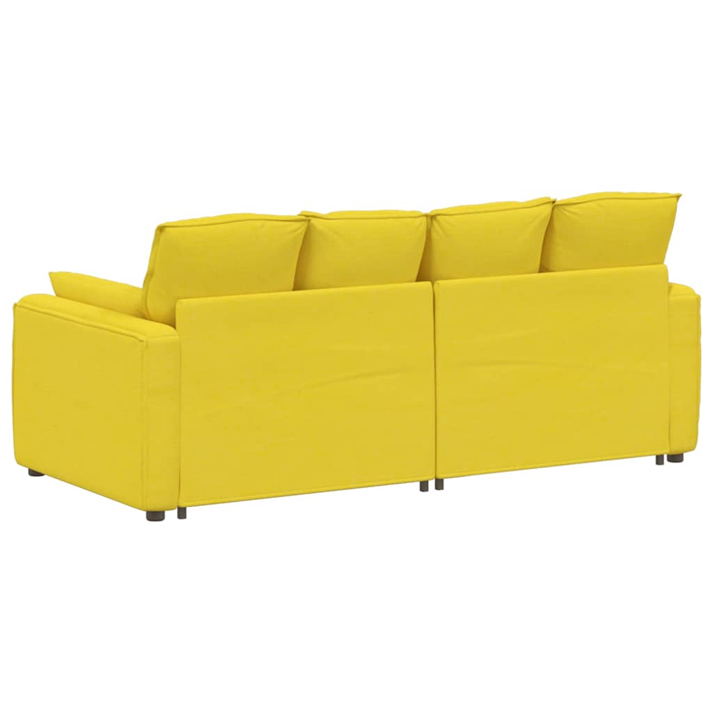 Modularna sofa s jastucima svijetložuta