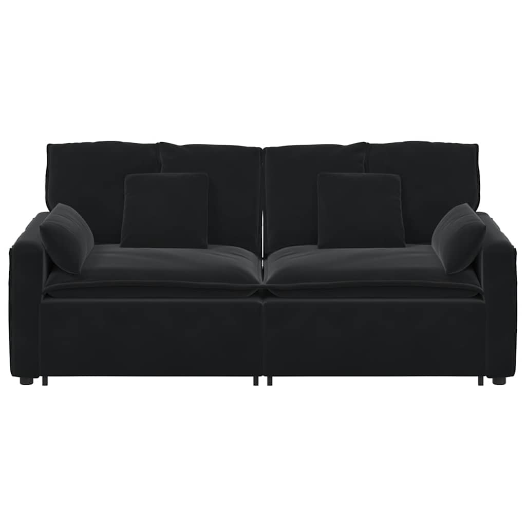 Modularna sofa s jastucima crna