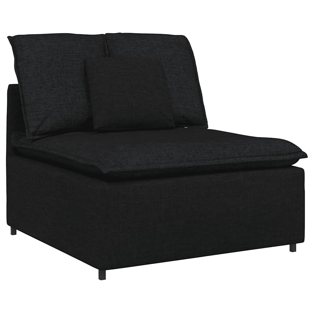 Modularna sofa s jastucima, tkanina, crna