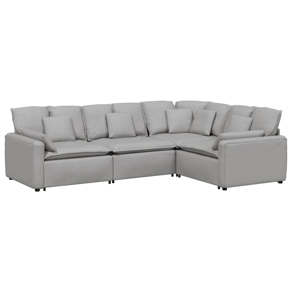 Modularna sofa s jastucima, tkanina, oblak sive boje