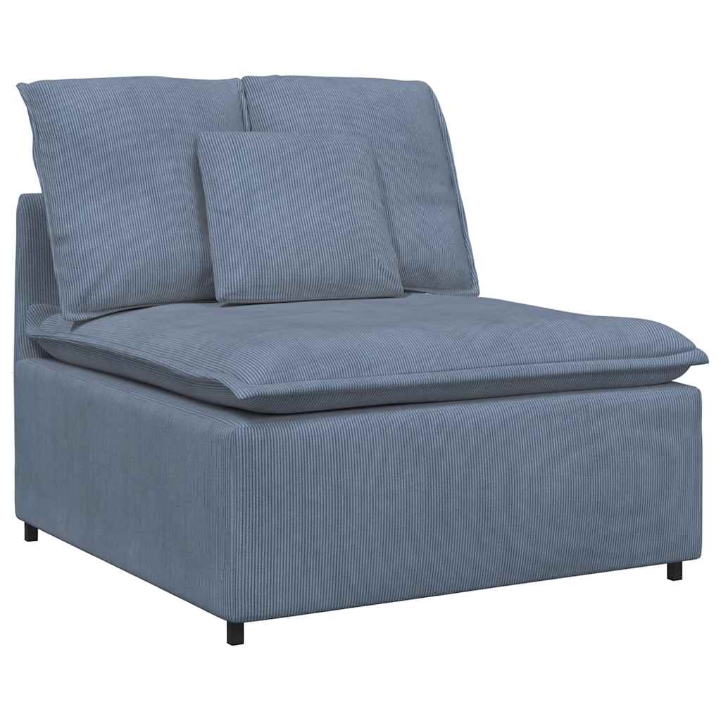 Modularna sofa s jastucima, korduro tkanina, plava