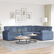 Modularna sofa s jastucima, korduro tkanina, plava
