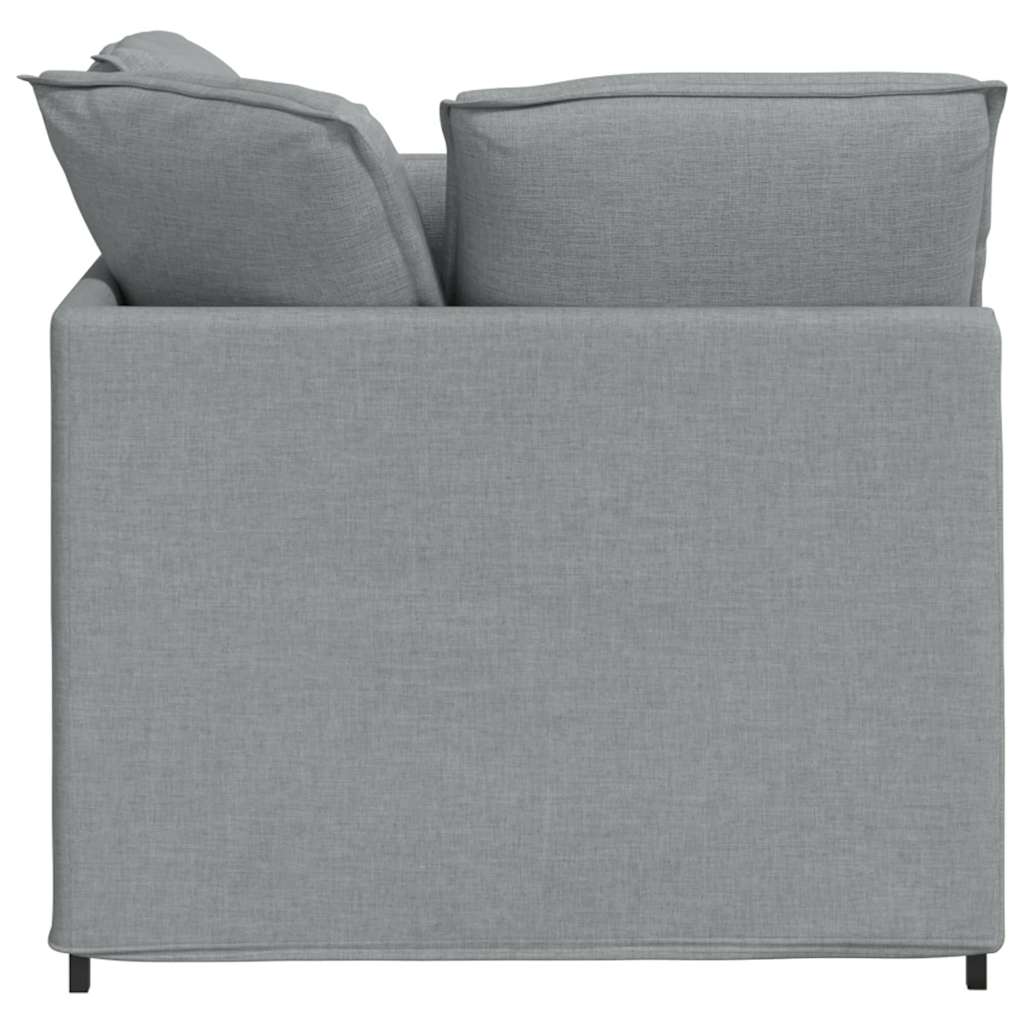 Modularna sofa s podnožjem i jastucima, tkanina, svijetlo siva