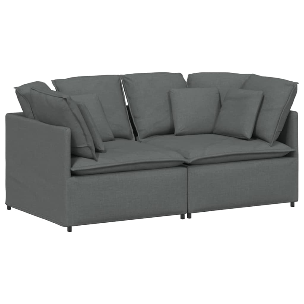 Modularna sofa s jastucima, tkanina, tamno siva