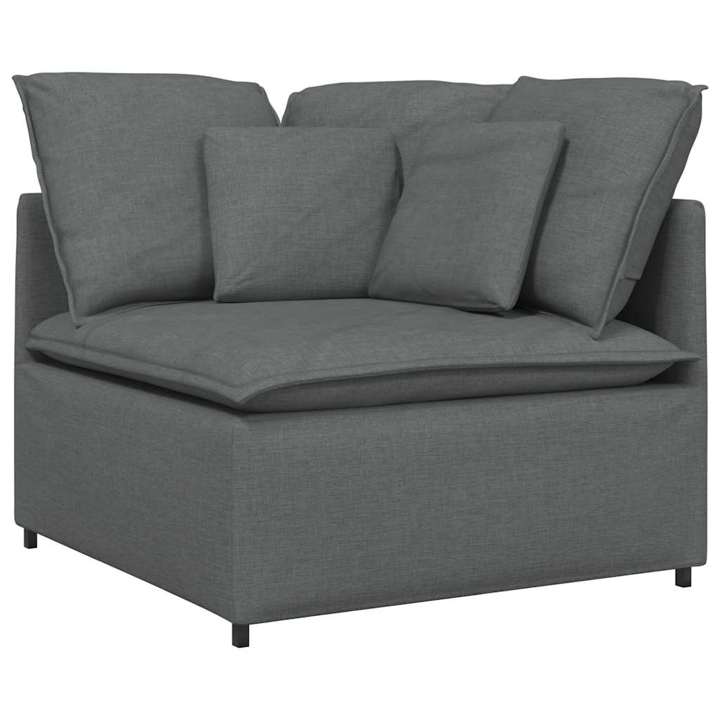 Modularna sofa s jastucima, tkanina, tamno siva