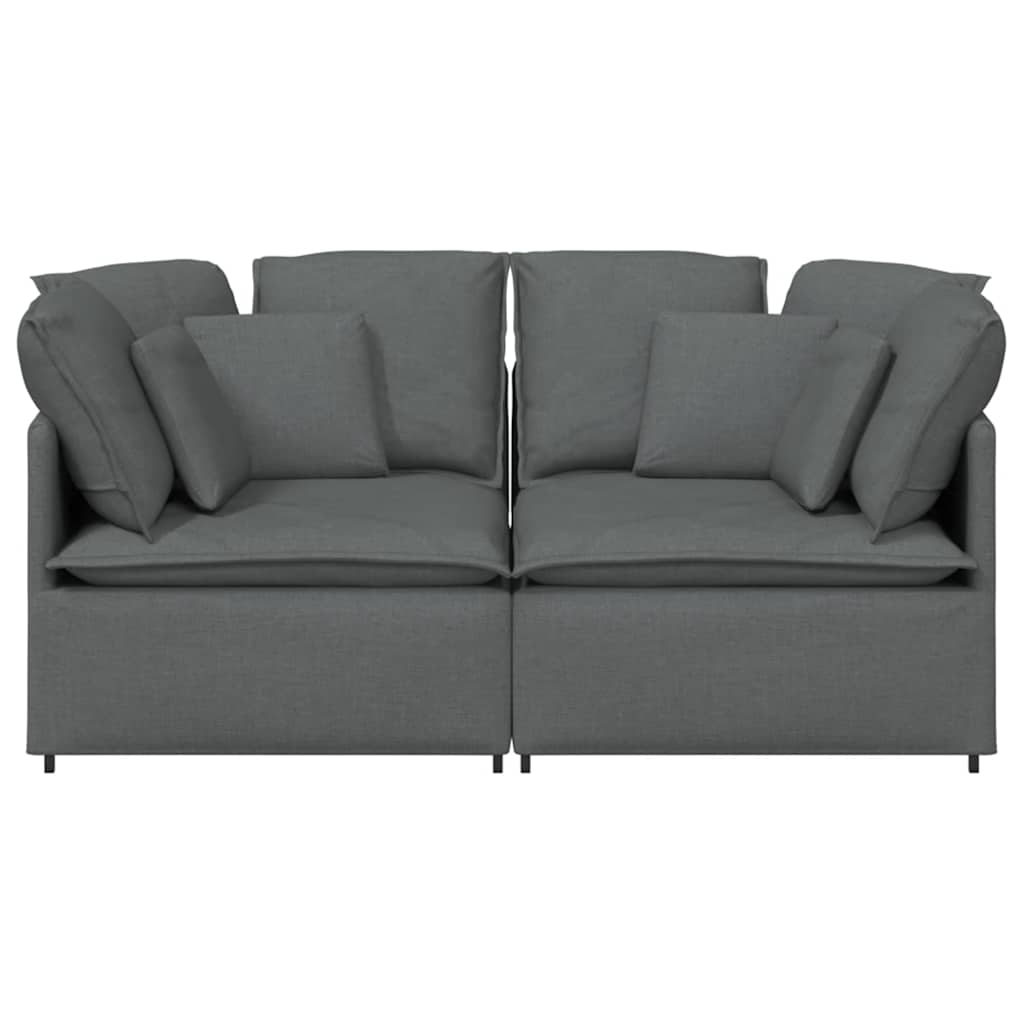 Modularna sofa s jastucima, tkanina, tamno siva