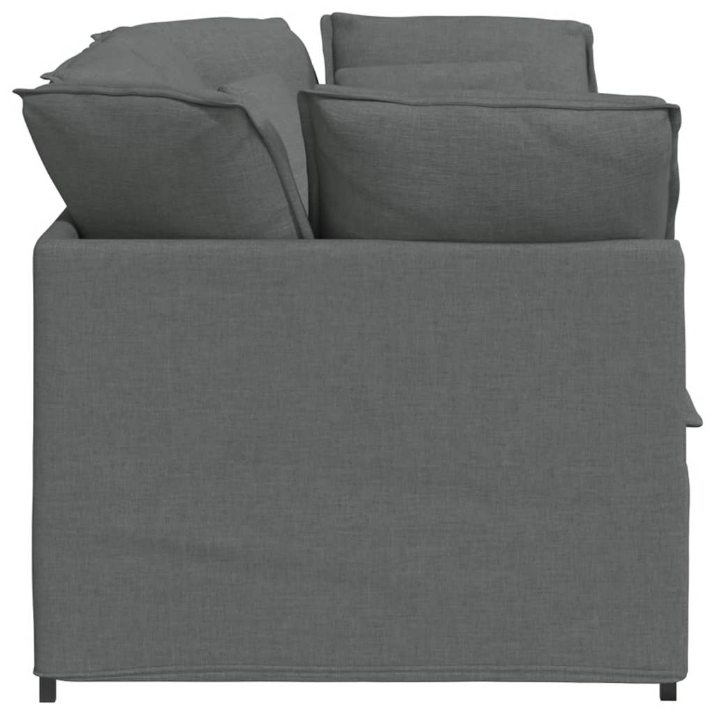 Modularna sofa s jastucima, tkanina, tamno siva