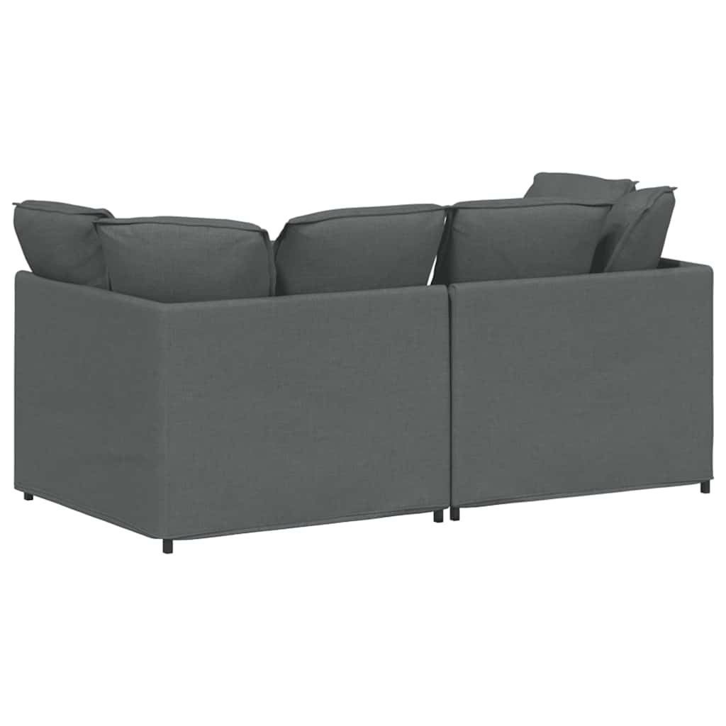 Modularna sofa s jastucima, tkanina, tamno siva