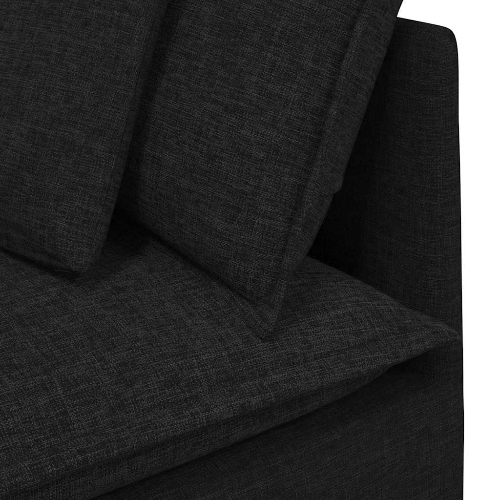 Modularna sofa s jastucima, tkanina, crna