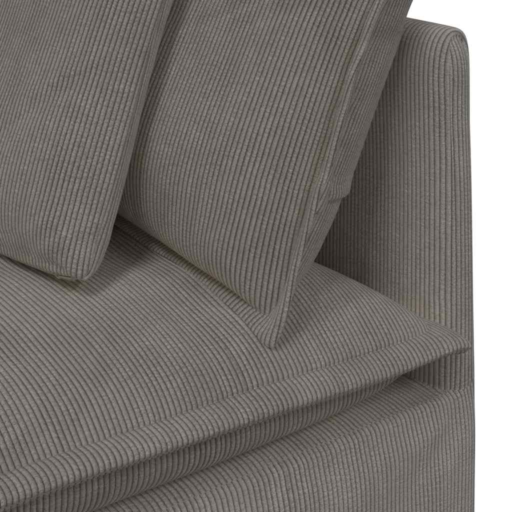 Modularna sofa s jastucima, korduro tkanina, svijetlo siva