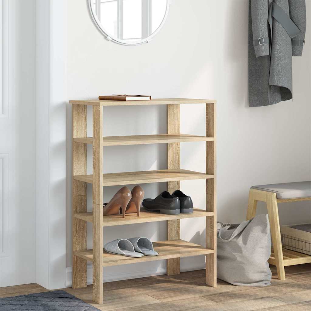 Stalak za cipele boja hrasta 61x32x87,5 cm konstruirano drvo Smeđa