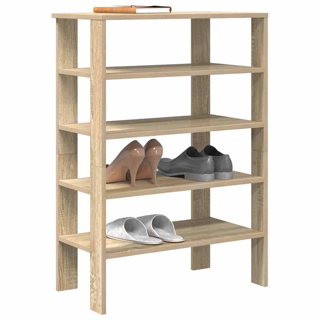 Stalak za cipele boja hrasta 61x32x87,5 cm konstruirano drvo Smeđa