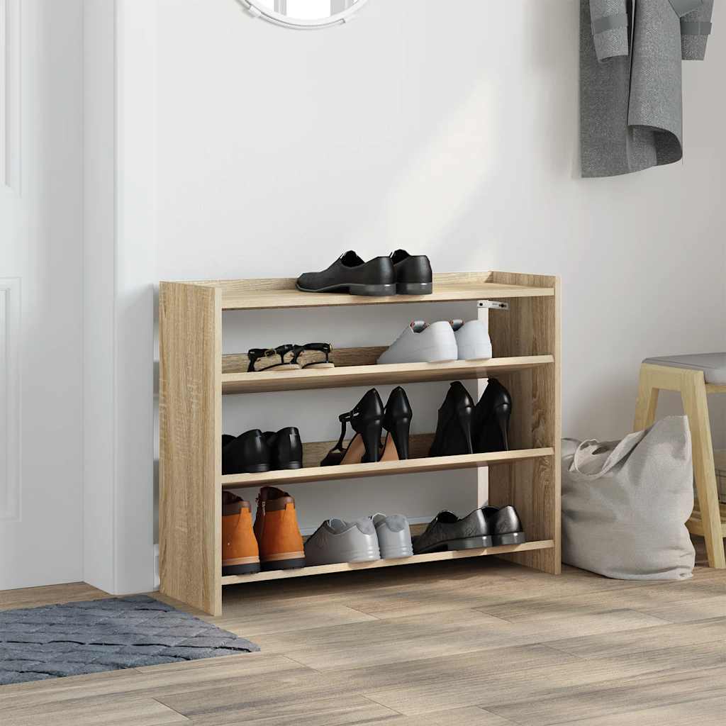 Stalak za cipele boja hrasta 80x25x62 cm konstruirano drvo Smeđa
