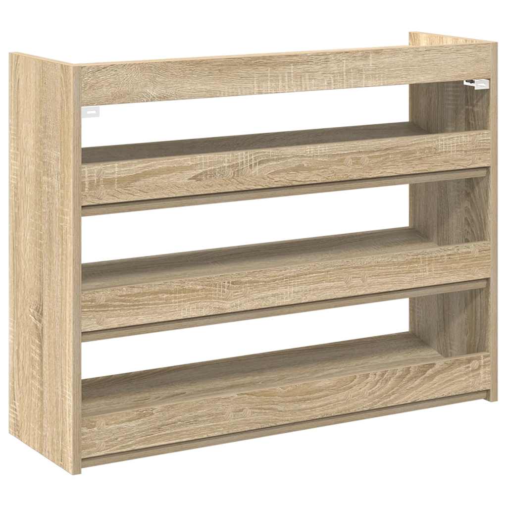 Stalak za cipele boja hrasta 80x25x62 cm konstruirano drvo Smeđa