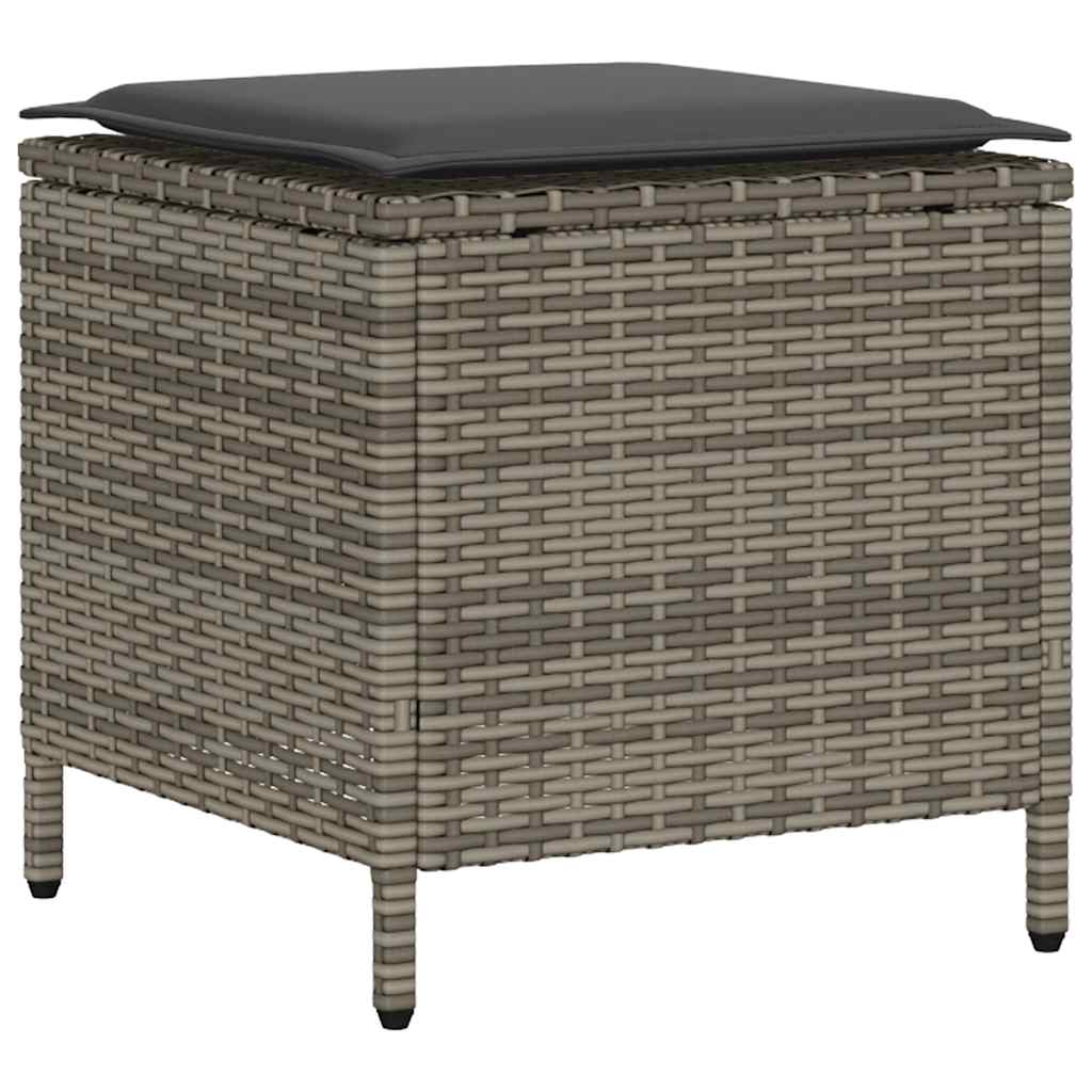 Vrtni set od 4 dijela s jastucima, sivi poliratan