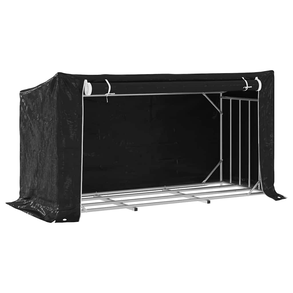 Stalak za drva za ogrjev s kišnom navlakom 200,5x80,5x110,5 cm
