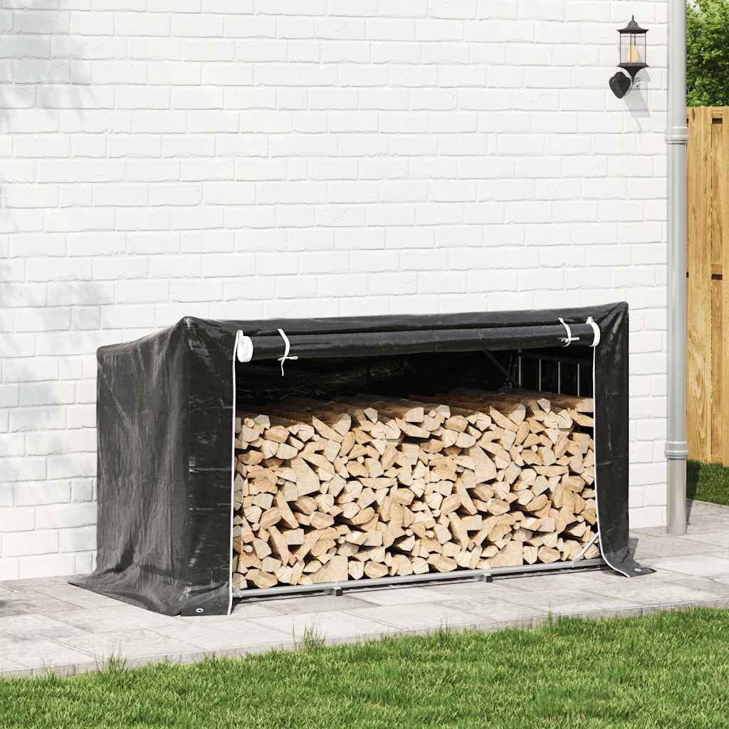 Stalak za drva za ogrjev s kišnom navlakom 200,5x80,5x110,5 cm
