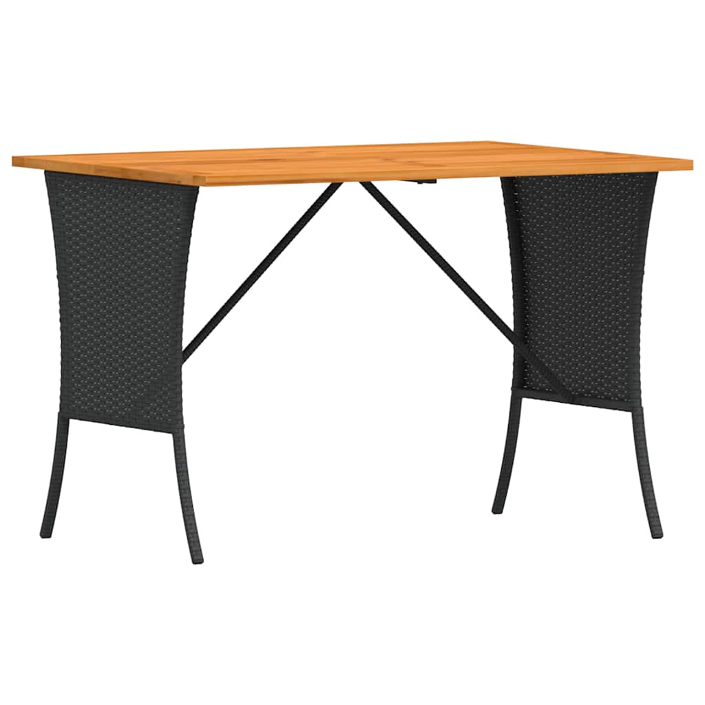 Vrtni stol s pločom od akacije crne boje 105x75x72 cm poliratan