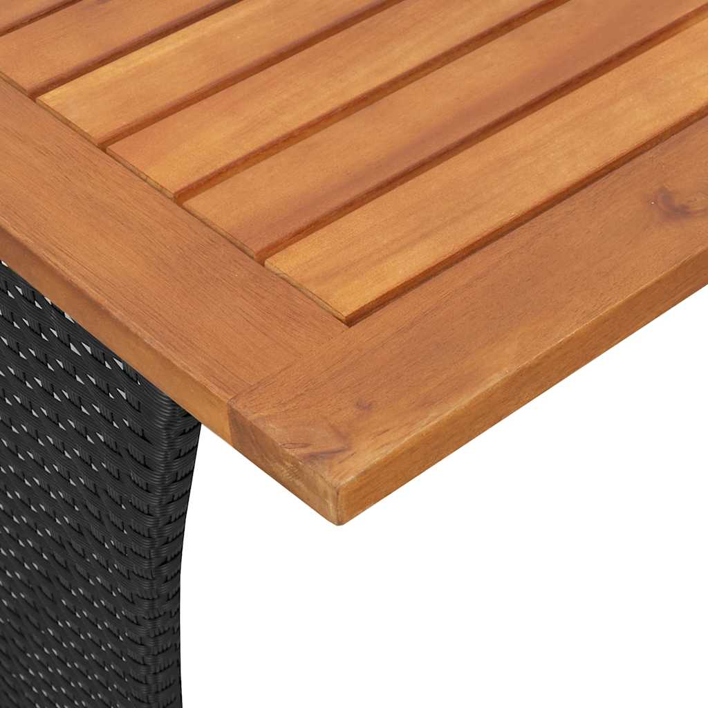 Vrtni stol s pločom od akacije crne boje 105x75x72 cm poliratan
