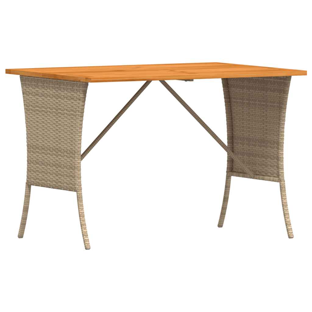 Vrtni stol s pločom od akacije bež 105x75x72 cm poli ratan
