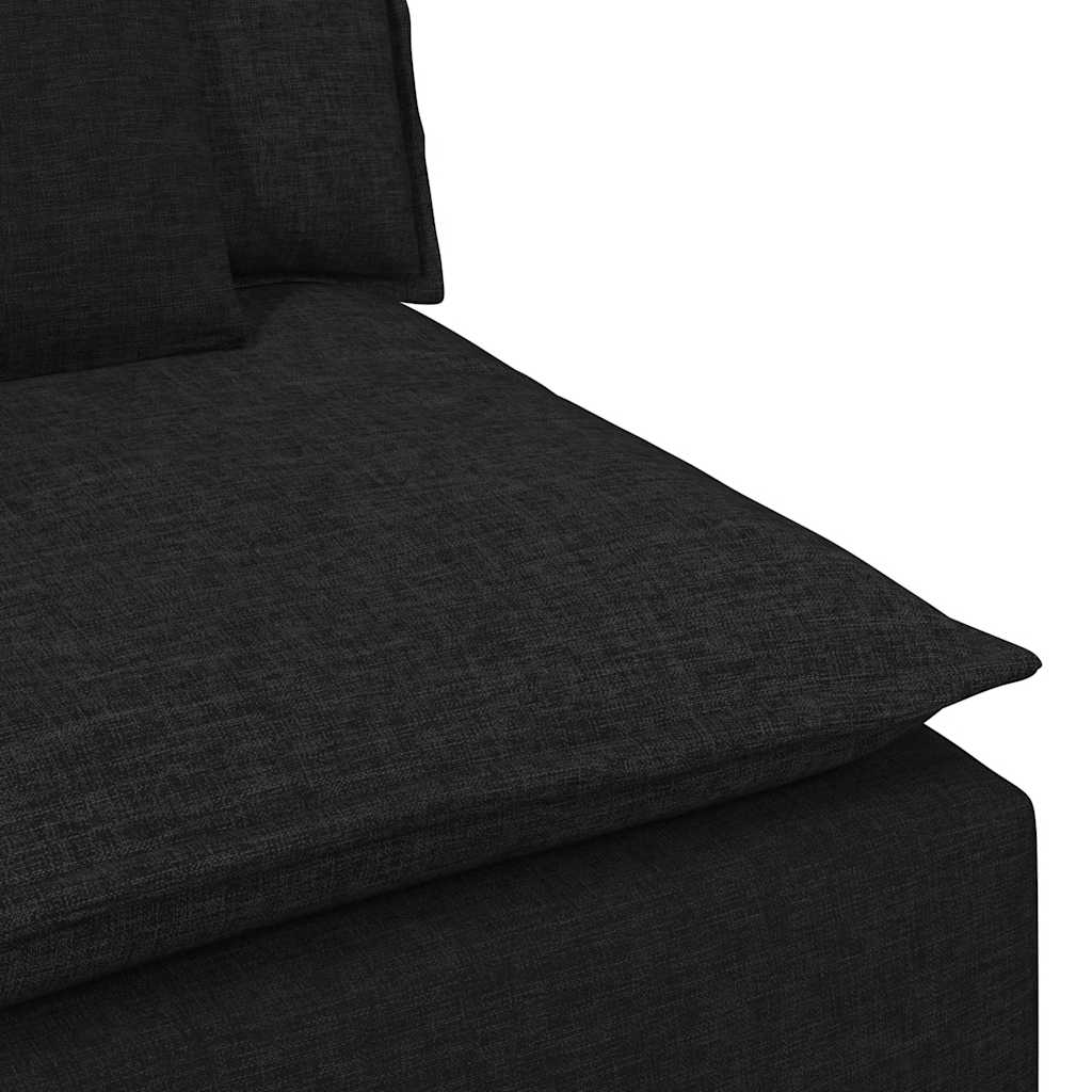 Modularni kauč s naslonom za ruke i jastucima crni 100 cm