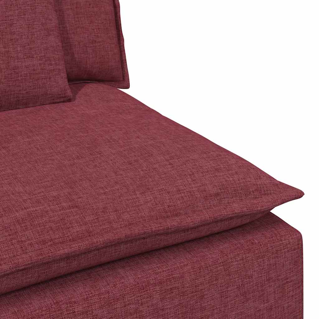 Modularni kauč s naslonom za ruke i jastucima, vinsko crvena 100 cm