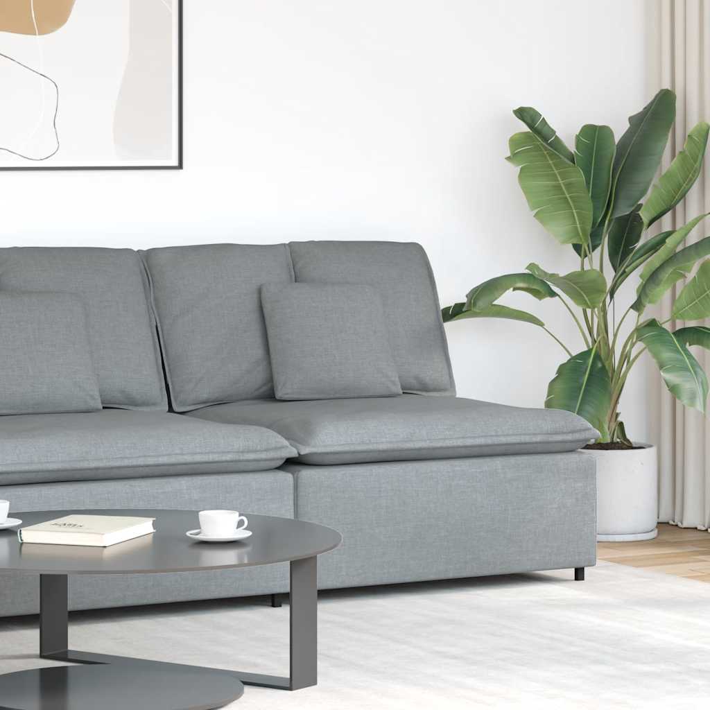 Modularni Sofa Centralni Modul s Jastucima Svijetlosivi 100 cm