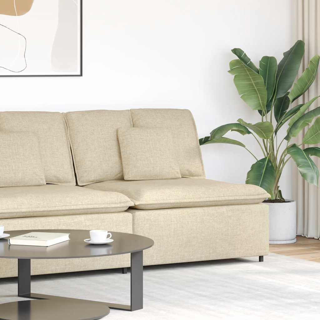 Modularni Sofa Centralni Modul s Jastucima Krem 100 cm