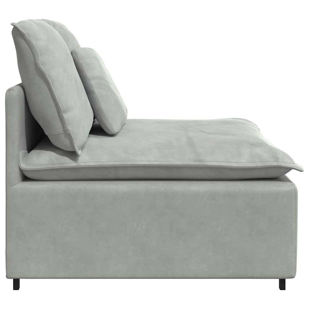 Modularni Sofa Centralni Modul s Jastucima Svijetlosivi 100 cm