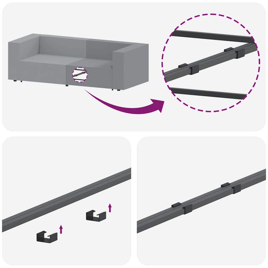 Modularni Sofa Centralni Modul s Jastucima Svijetlosivi 100 cm