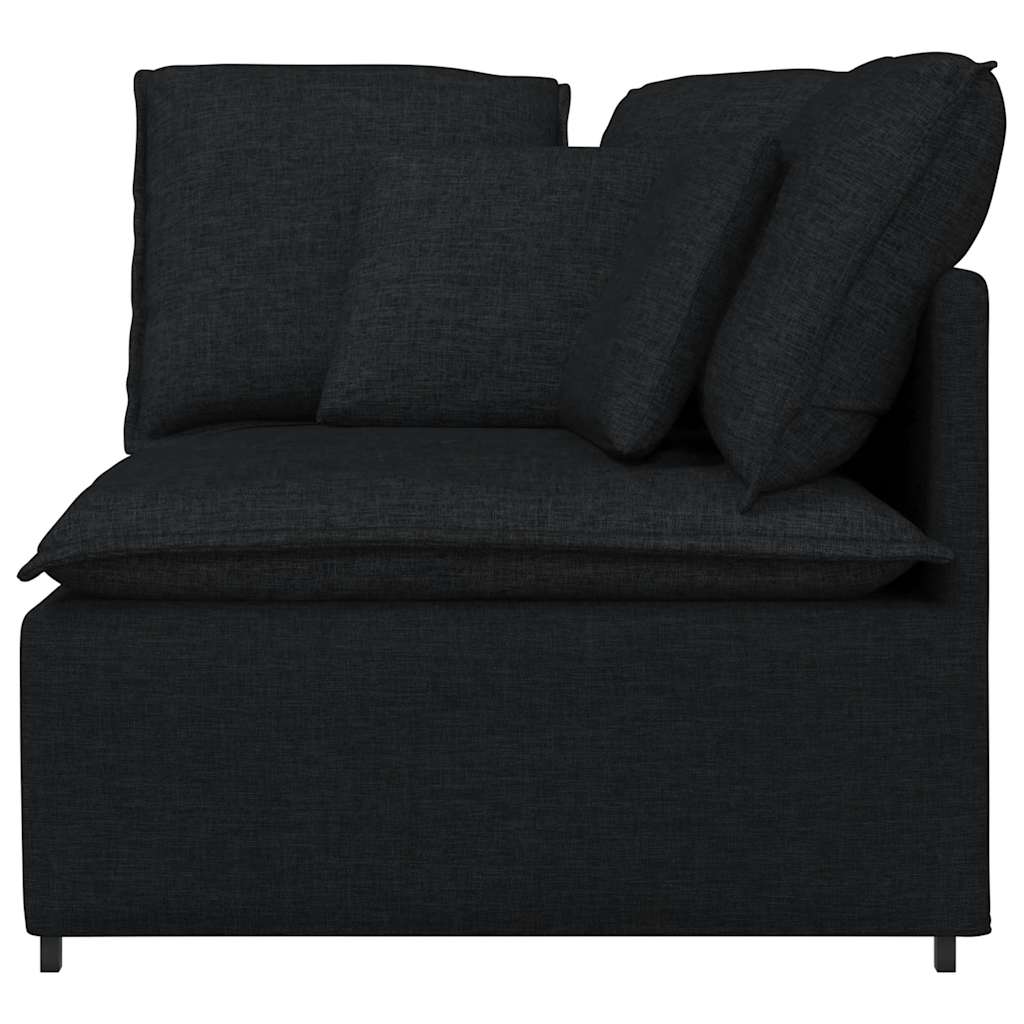 Modularna Kutna Sofa s Jastucima Crna 100 cm