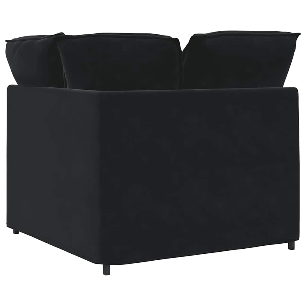 Modularna Kutna Sofa s Jastucima Crna 100 cm