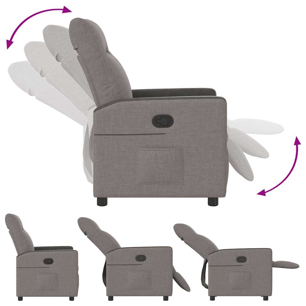 Naslonjač od tkanine smeđesivi