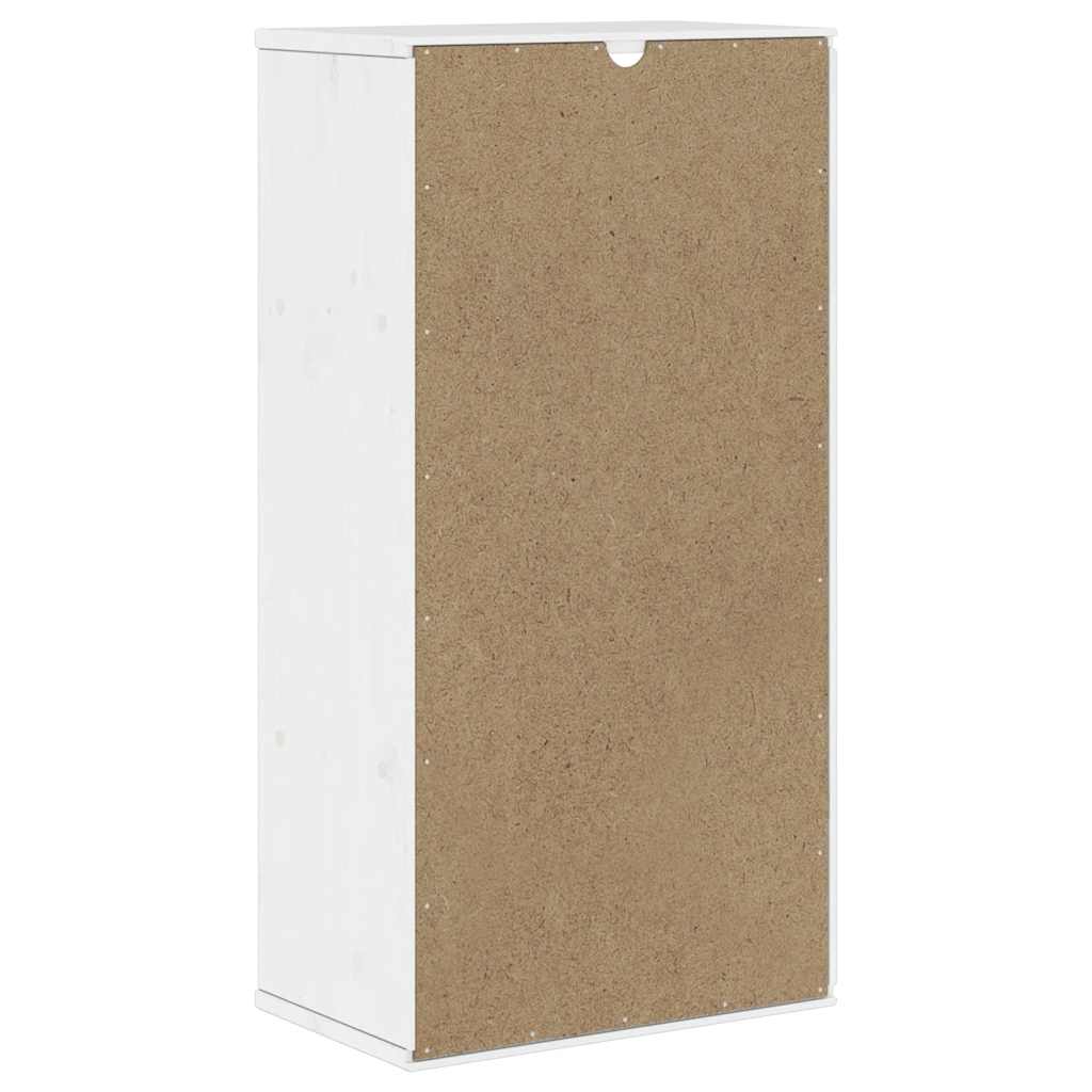 Bočni ormarić ODDA bijeli 40x24x79 cm puno drvo bor Bijela