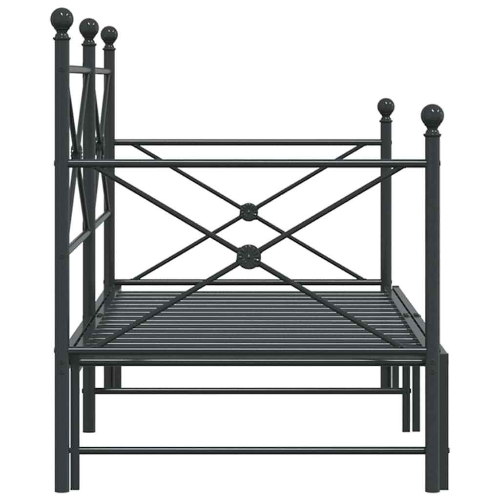 Krevet na rasklapanje bez madraca crni 90x200 cm čelik